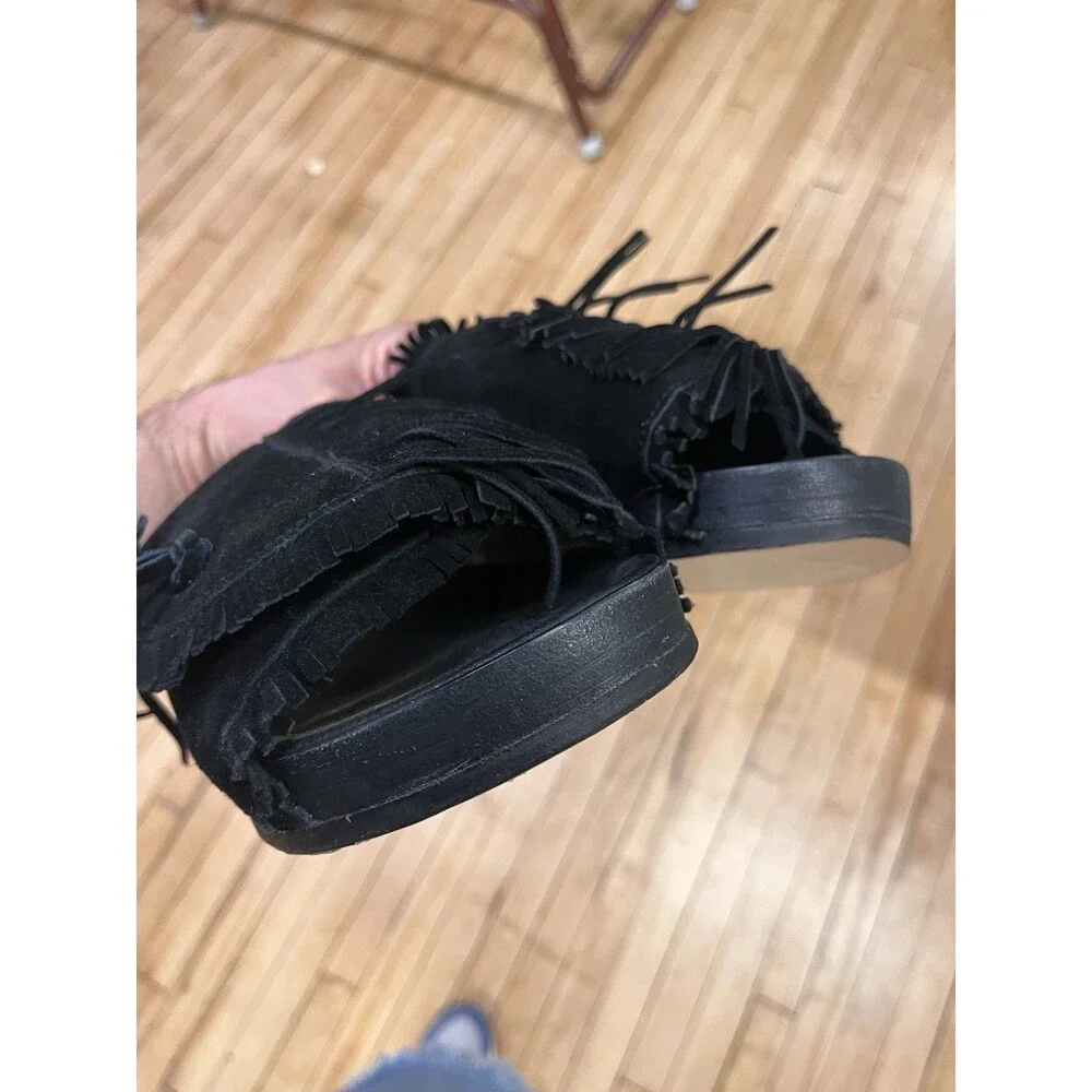 VISVIM Christo Shaman-Folk Black Suede Tassel  Sandals Size XL